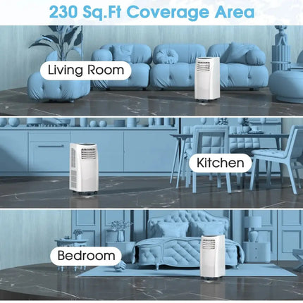 8000 BTU Portable Air Conditioner with Dehumidifier Function and Sleep Mode Costway