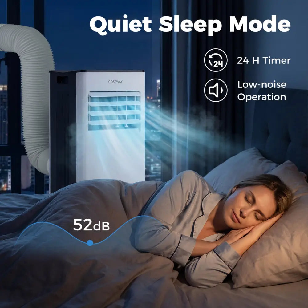 8000 BTU Portable Air Conditioner with Fan and Dehumidifier and LED Display - Black & White - Portable Air Conditioners