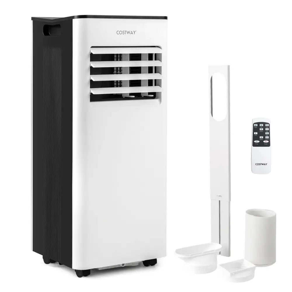 8000 BTU Portable Air Conditioner with Fan and Dehumidifier and LED Display - Black & White - Portable Air Conditioners