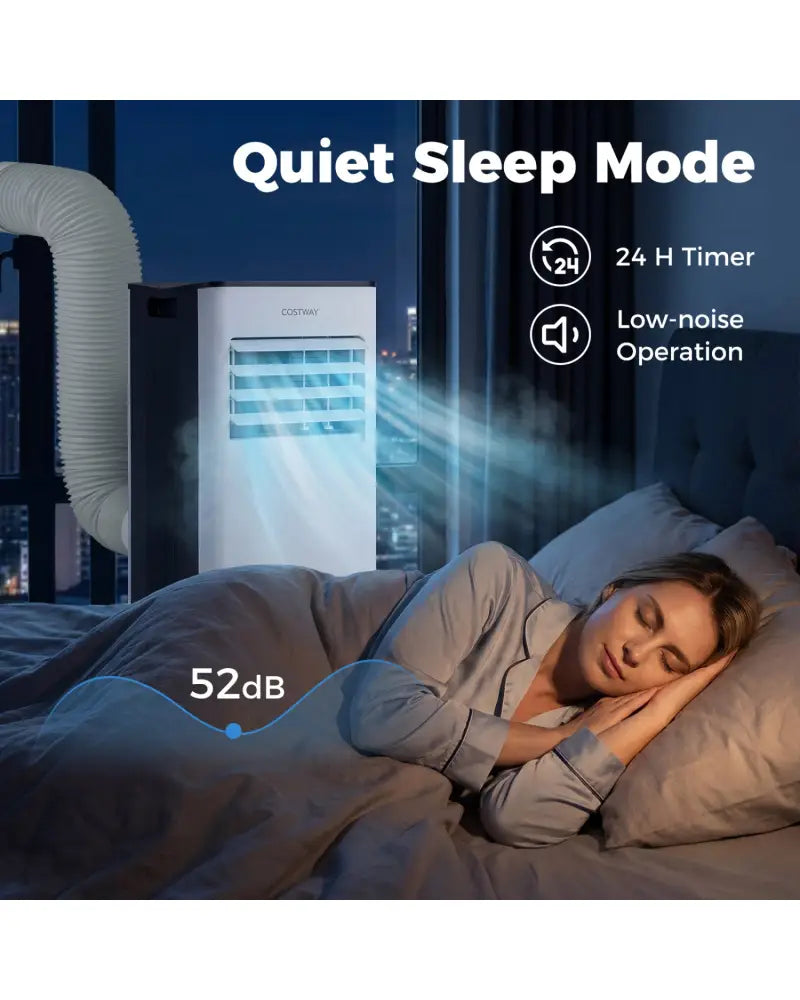 8000 BTU Portable Air Conditioner with Fan and Dehumidifier and LED Display - Black & White - Portable Air Conditioners