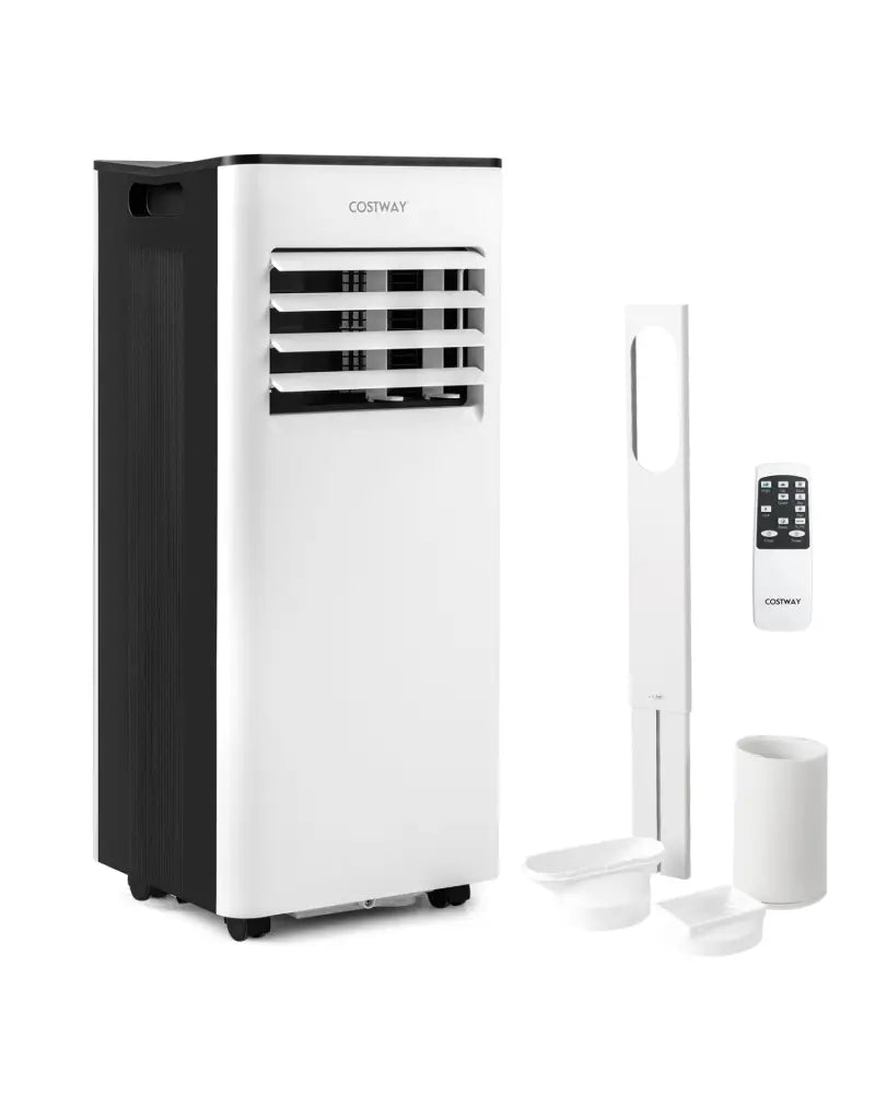 8000 BTU Portable Air Conditioner with Fan and Dehumidifier and LED Display - Black & White - Portable Air Conditioners