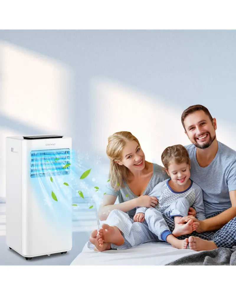 8000 BTU Portable Air Conditioner with Fan Dehumidifier Sleep Mode - White - Portable Air Conditioners