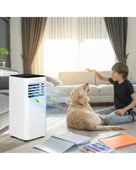 8000 BTU Portable Air Conditioner with Remote Control and Sleep Mode-Black - Black - Portable Air Conditioners