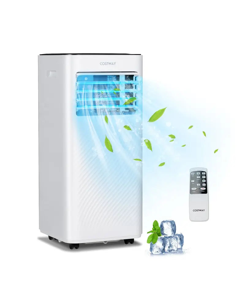 8000 BTU Portable Air Conditioner with Remote Control and Sleep Mode-Black - Black - Portable Air Conditioners