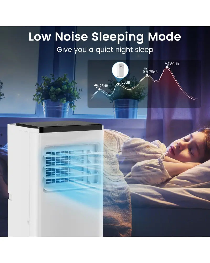 8000 BTU Portable Air Conditioner with Remote Control Cools up to 250 Sq.Ft - White - Portable Air Conditioners