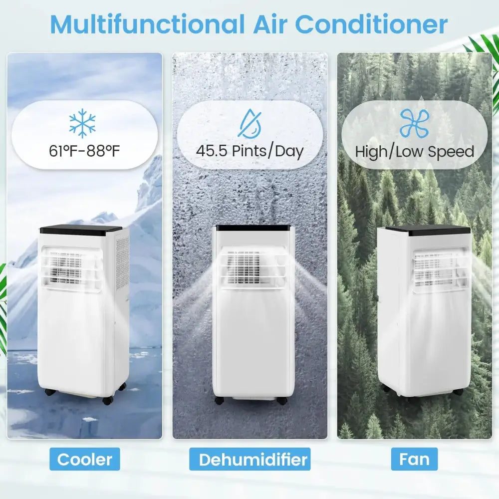 8000 BTU Portable Air Conditioner with Remote Control Cools up to 250 Sq.Ft Costway