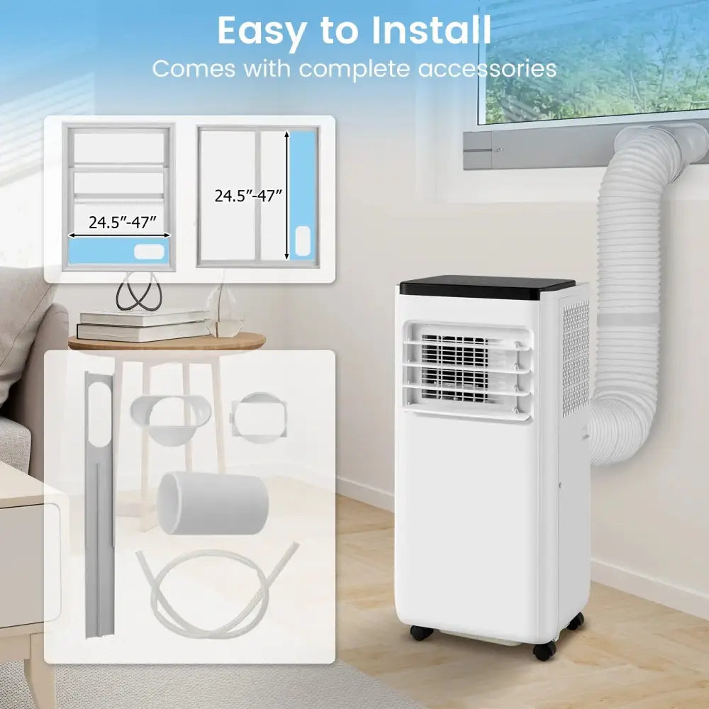8000 BTU Portable Air Conditioner with Remote Control Cools up to 250 Sq.Ft Costway