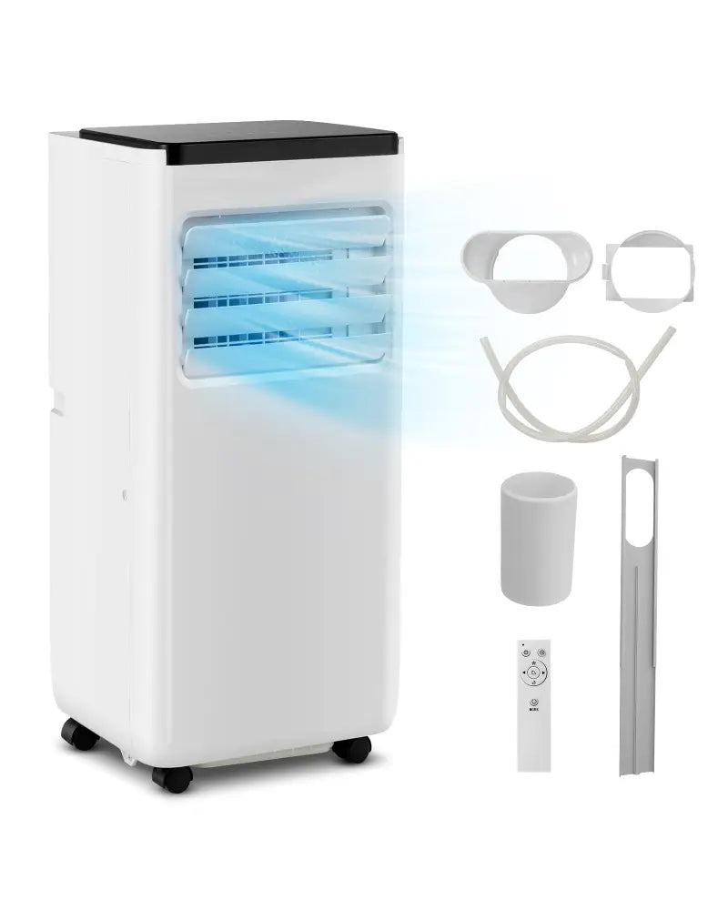8000 BTU Portable Air Conditioner with Remote Control Cools up to 250 Sq.Ft - White - Portable Air Conditioners