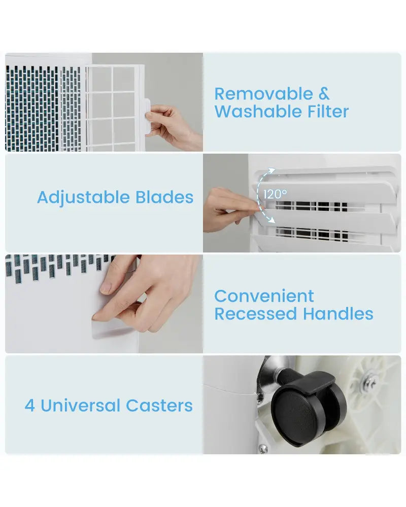 8000 BTU Portable Air Conditioner with Remote Control Cools up to 250 Sq.Ft - White - Portable Air Conditioners
