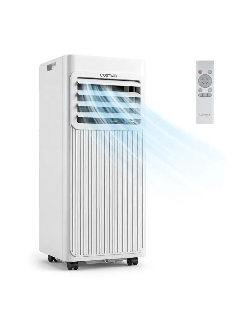 8000 BTU Portable AC with Sleep Mode and Window Kit Cools 350 Sq.Ft-White - White - Air Coolers