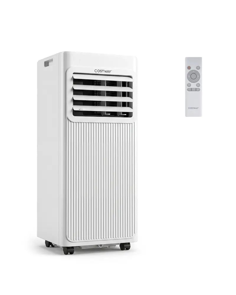 8000 BTU Portable AC with Sleep Mode and Window Kit Cools 350 Sq.Ft-White - White - Air Coolers