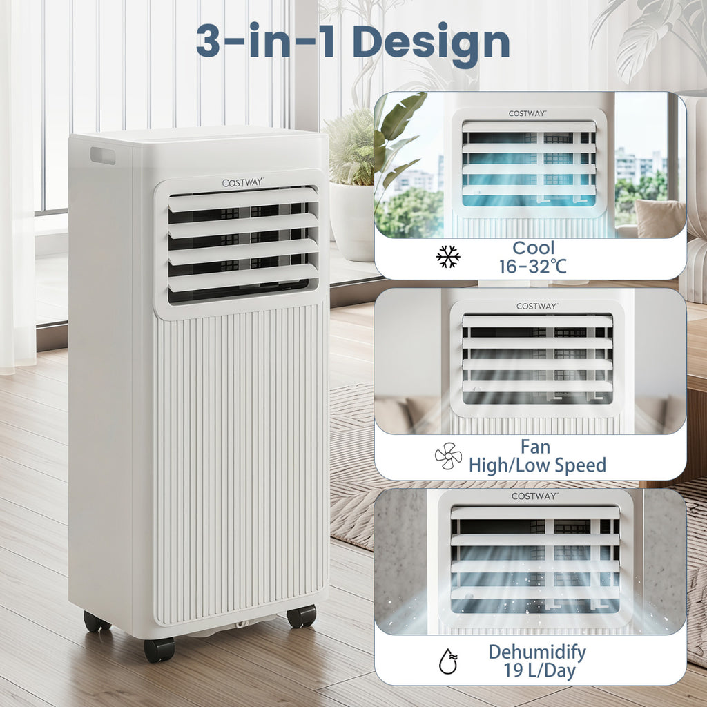 8000 BTU Portable AC with Sleep Mode and Window Kit Cools 350 Sq.Ft-White