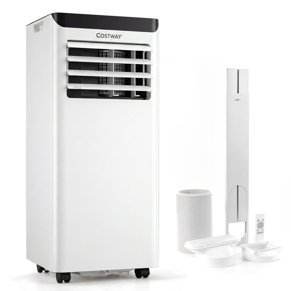 8000 BTU Portable Air Conditioner Cools with Dehumidifier and 24H Timer-Black