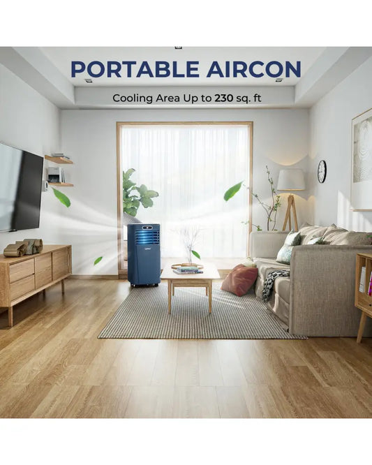 8000BTU 3-in-1 Portable Air Conditioner with Remote Control-Dark Blue - Dark Blue - Portable Air Conditioners