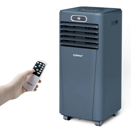 8000BTU 3-in-1 Portable Air Conditioner with Remote Control-Dark Blue Costway