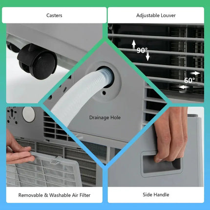 8000BTU 3-in-1 Portable Air Conditioner with Remote Control-Gray Costway