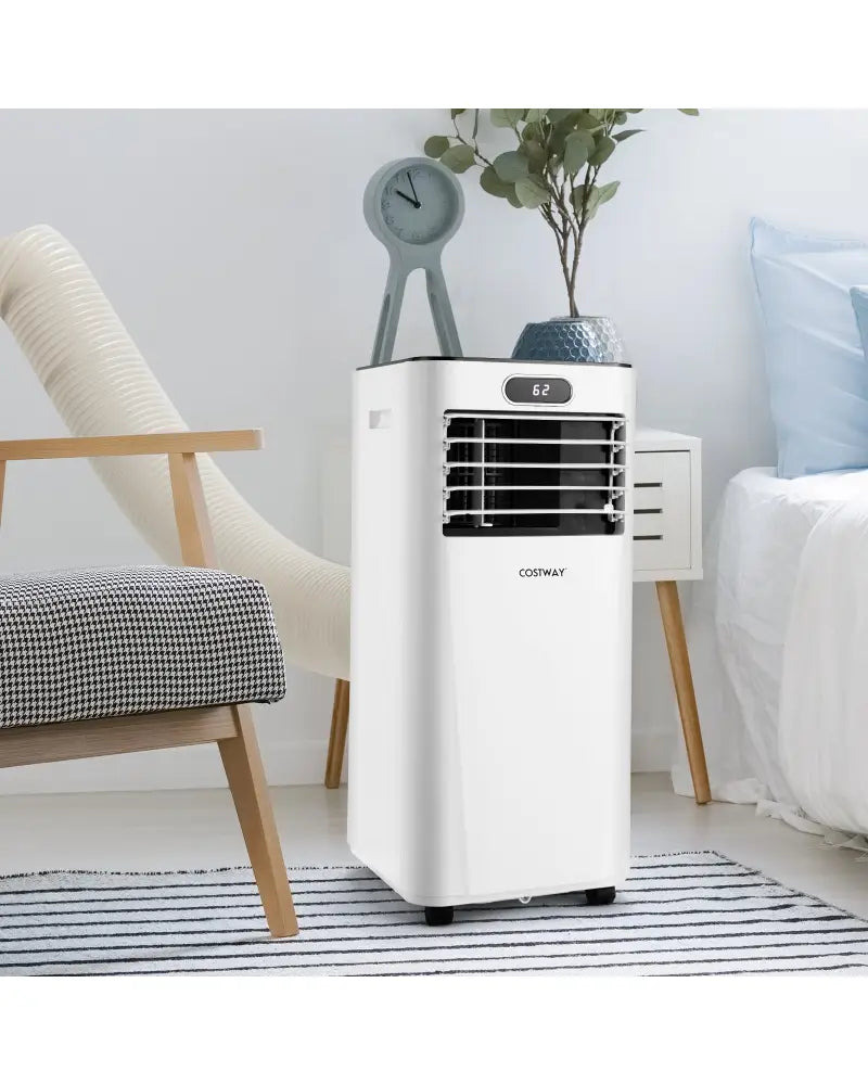 8000BTU 3-in-1 Portable Air Conditioner with Remote Control-White - White - Portable Air Conditioners