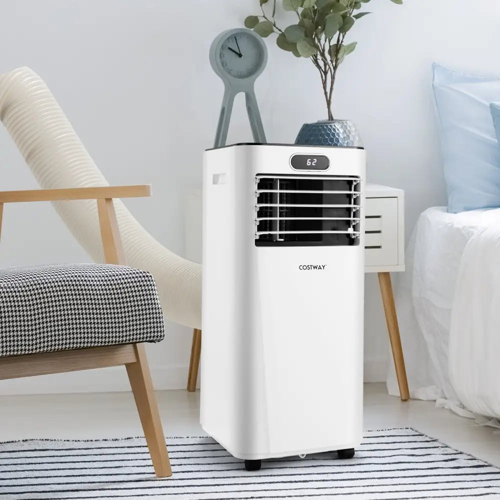 8000BTU 3-in-1 Portable Air Conditioner with Remote Control-White - White - Portable Air Conditioners