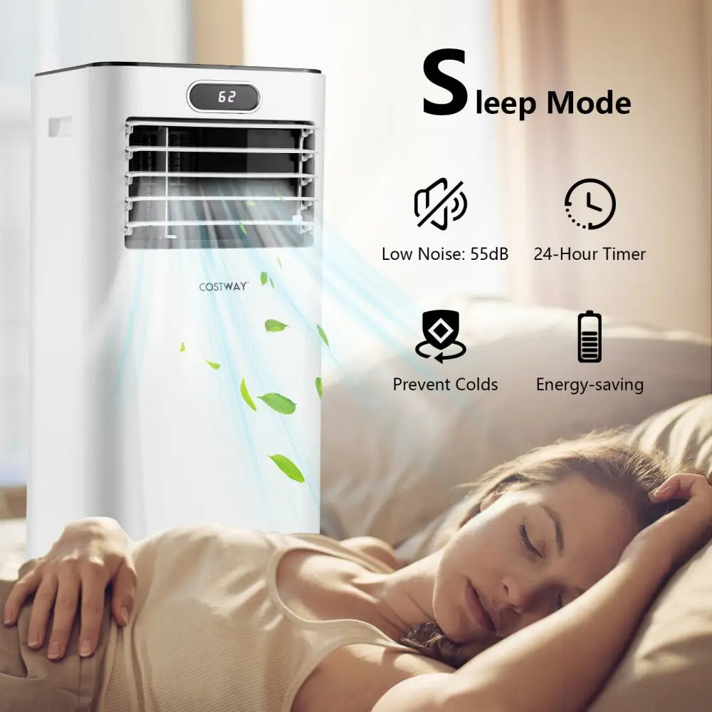 8000BTU 3-in-1 Portable Air Conditioner with Remote Control-White - White - Portable Air Conditioners