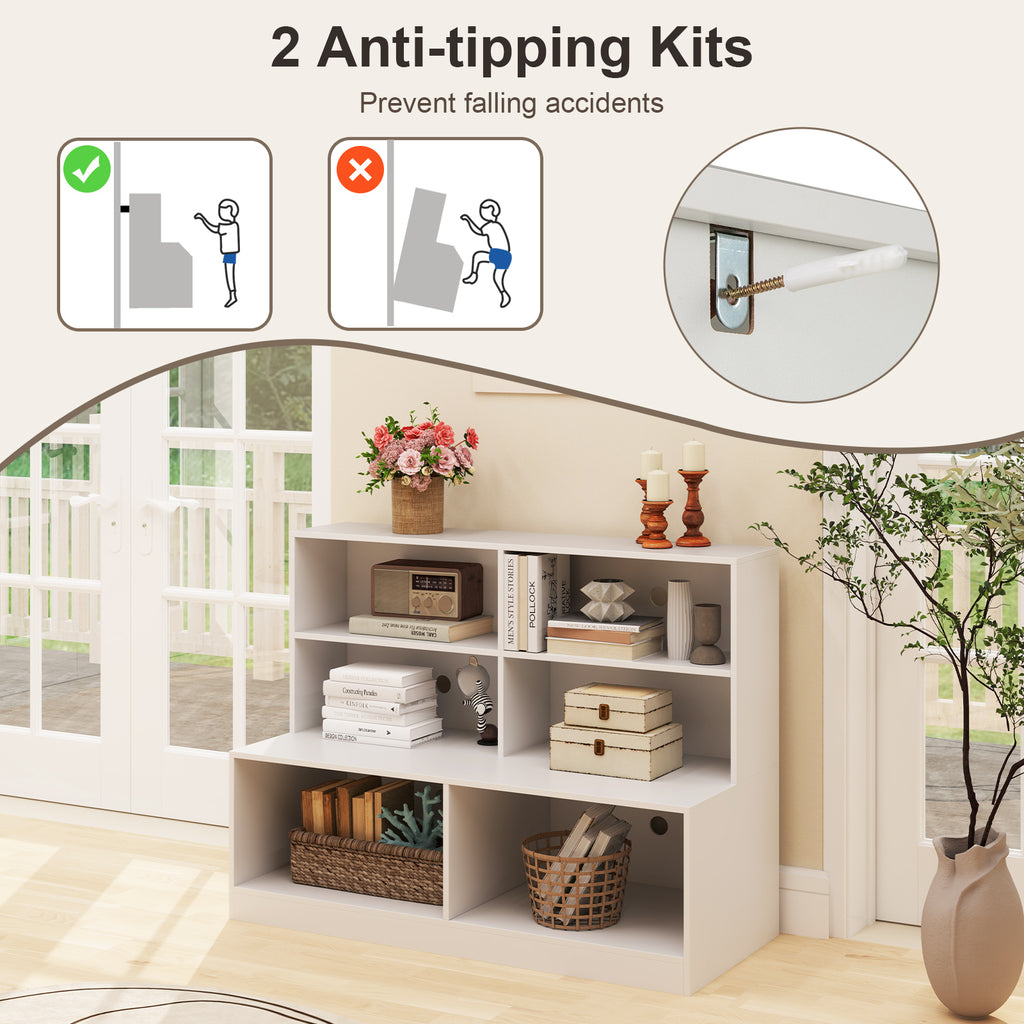 Entryway Shoe Cabinet with 2 Anti-tipping Kits-White