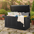 300 L Outdoor Deck Box with Lockable Lid for Garden Tools Cushions-Black
