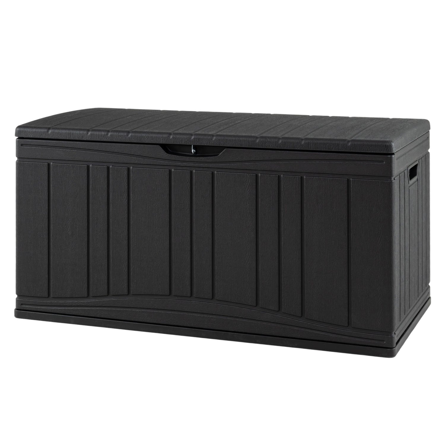 300 L Outdoor Deck Box with Lockable Lid for Garden Tools Cushions-Black