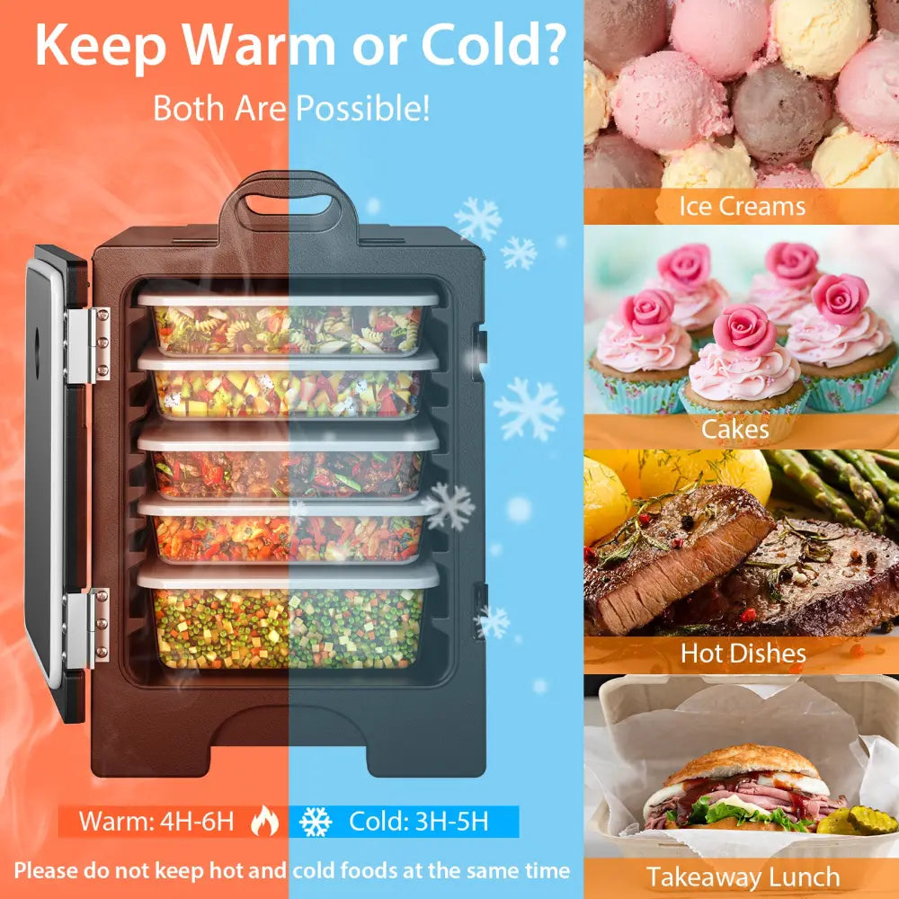 81 Quart Capacity End-loading Insulated Food Pan Carrier-Black - Black - Food Warmers & Burners