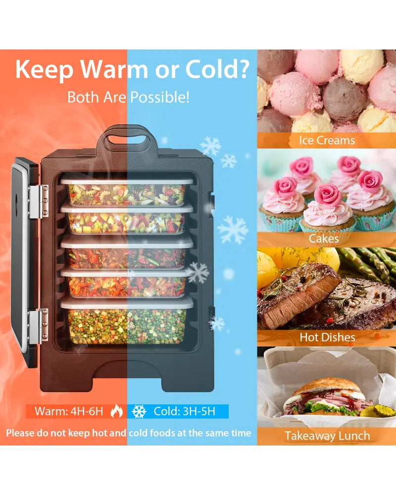 81 Quart Capacity End-loading Insulated Food Pan Carrier-Black - Black - Food Warmers & Burners