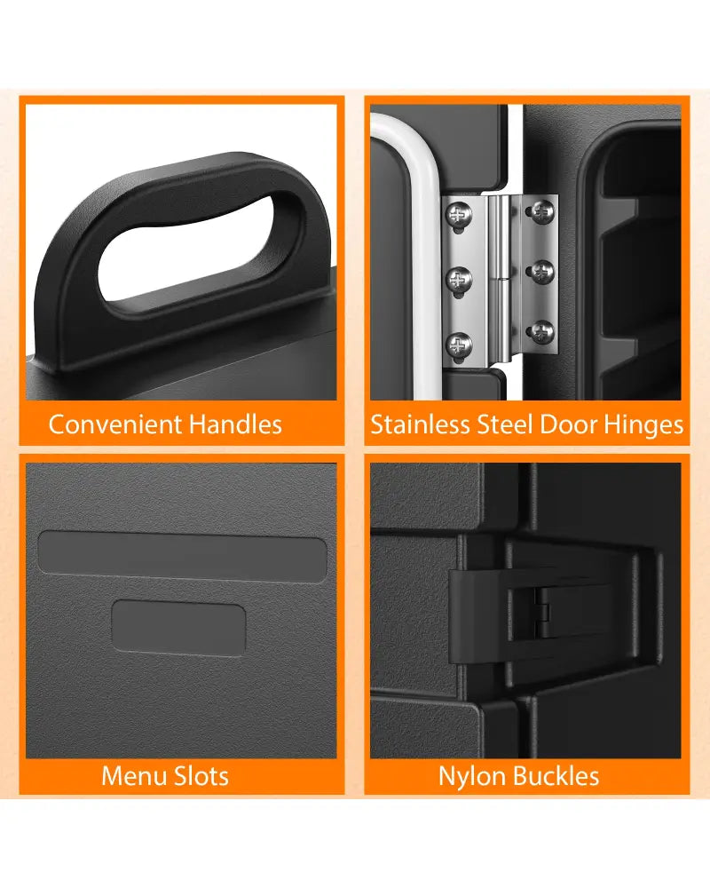 81 Quart Capacity End-loading Insulated Food Pan Carrier-Black - Black - Food Warmers & Burners