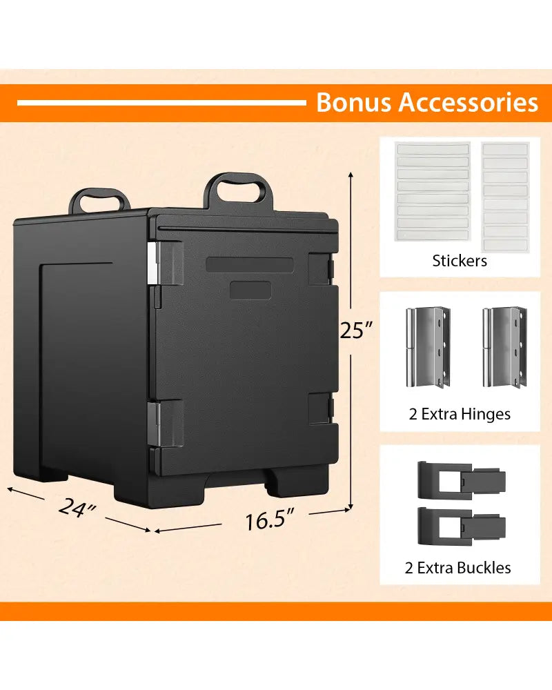 81 Quart Capacity End-loading Insulated Food Pan Carrier-Black - Black - Food Warmers & Burners