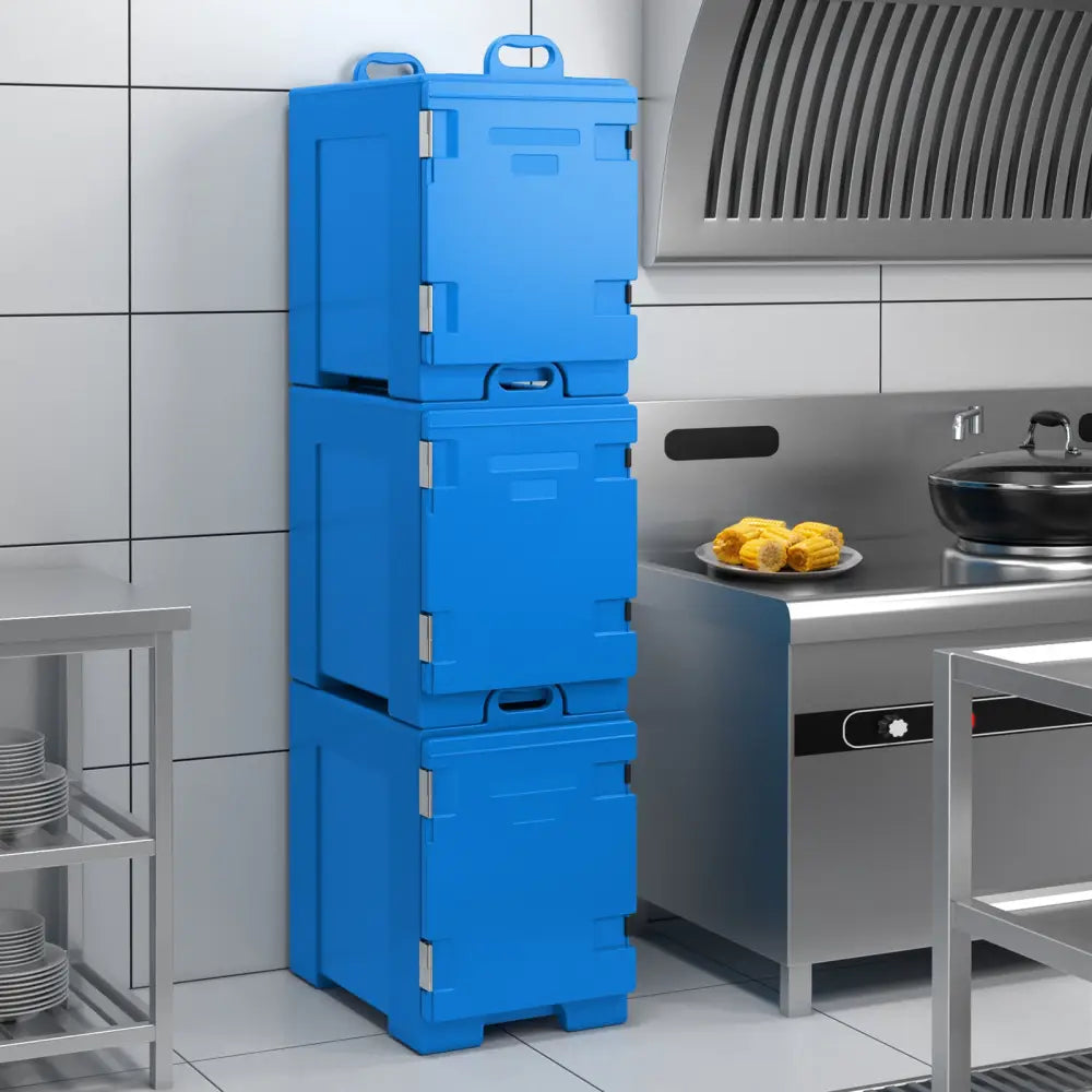 81 Quart Capacity End-loading Insulated Food Pan Carrier with Handles-Navy - Navy - Food Warmers & Burners
