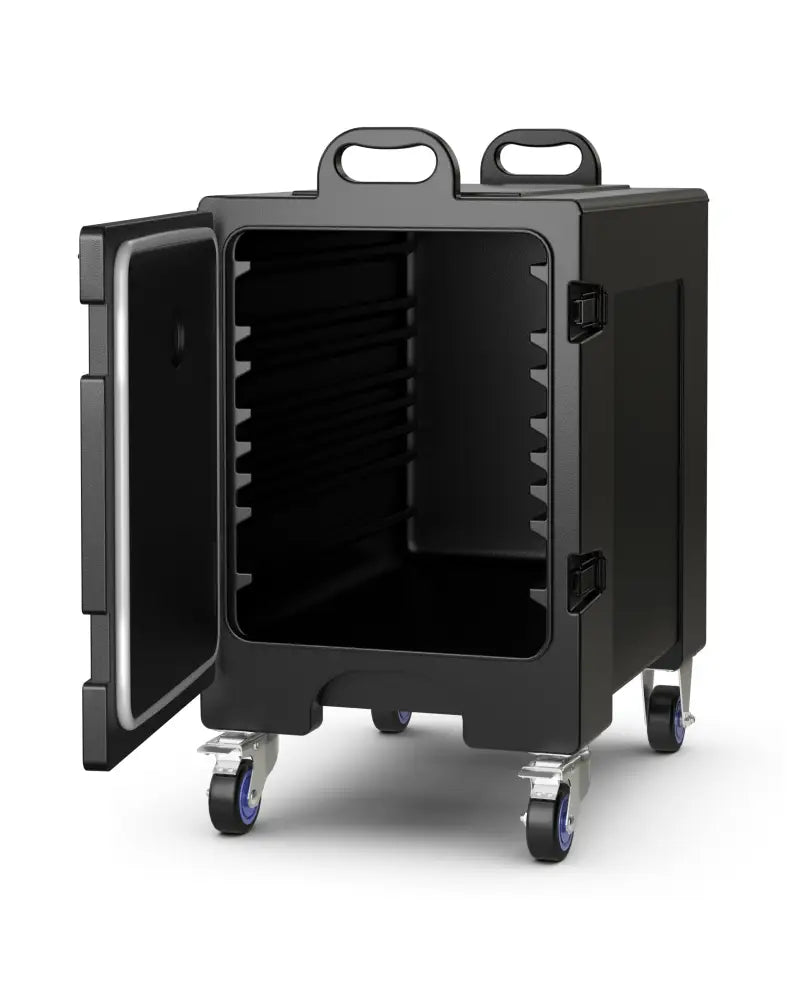 81 Quart Capacity End-loading Insulated Food Pan Carrier with Wheels - Black - Food Warmers & Burners