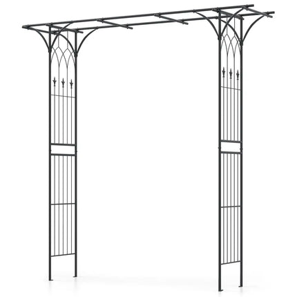 81 x 20 Inch Metal Garden Arch for Various Climbing Plant - Black - Outdoor Decor