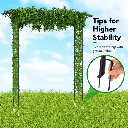 81 x 20 Inch Metal Garden Arch for Various Climbing Plant - Black - Outdoor Decor