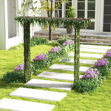 81 x 20 Inch Metal Garden Arch for Various Climbing Plant - Black - Outdoor Decor