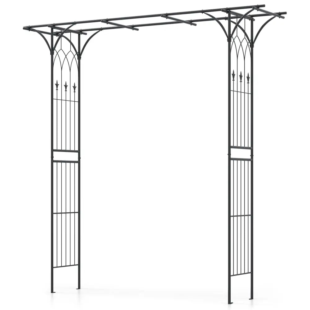 81 x 20 Inch Metal Garden Arch for Various Climbing Plant - Black - GardenÂ Arbors