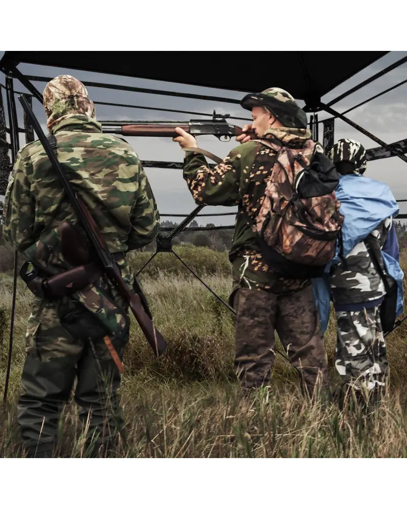 82 Inch Tall Hunting Blind 270° One Way See Through Ground Tent for 3-4 People - Camouflage - Tents