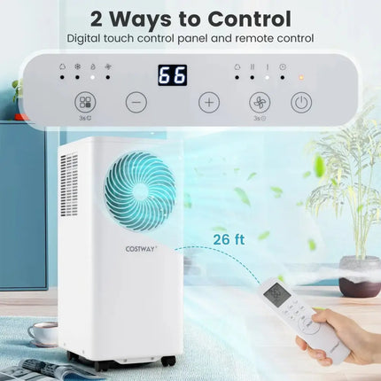 8200/10000 BTU Portable Air Conditioner 3-in-1 Stand up AC Unit with Dehumidifier-8200 BTU Costway