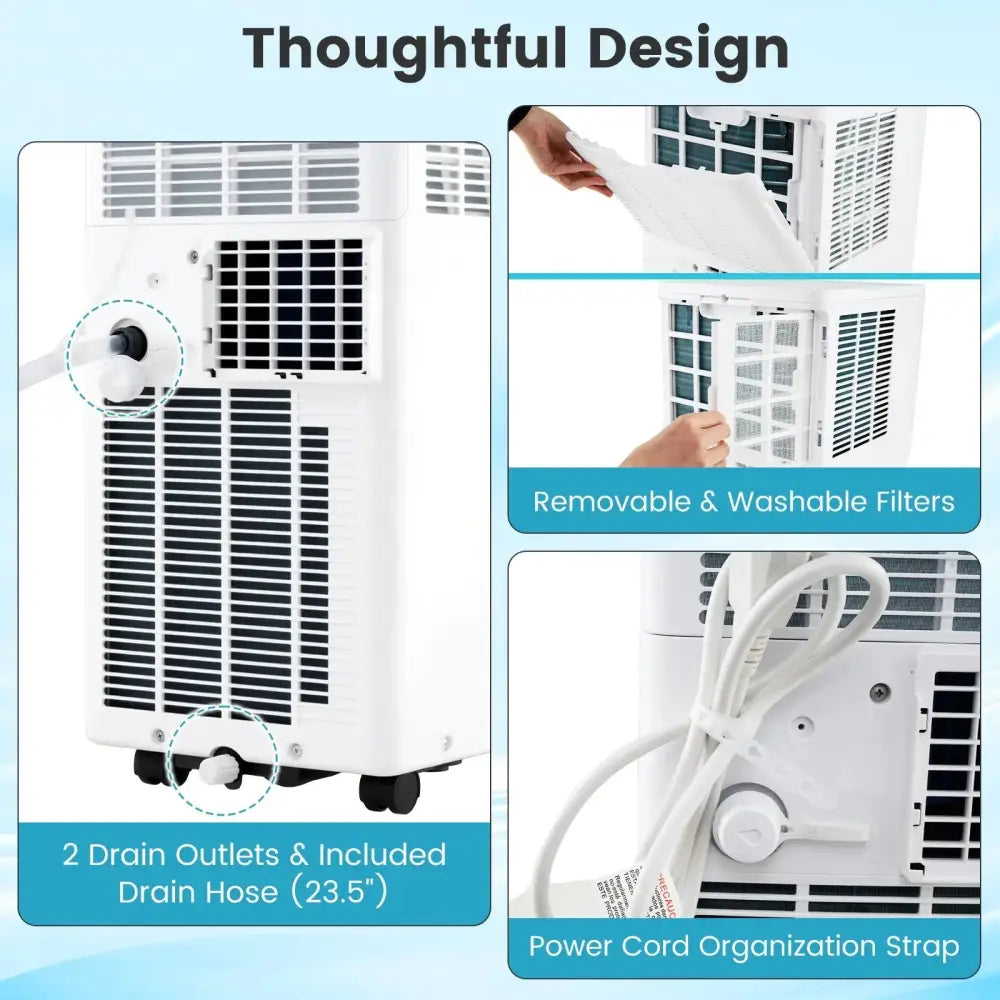 8200/10000 BTU Portable Air Conditioner 3-in-1 Stand up AC Unit with Dehumidifier-10000 BTU Costway