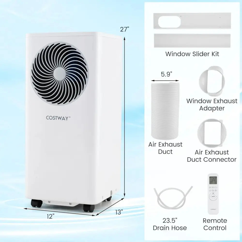 8200/10000 BTU Portable Air Conditioner 3-in-1 Stand up AC Unit with Dehumidifier-10000 BTU Costway