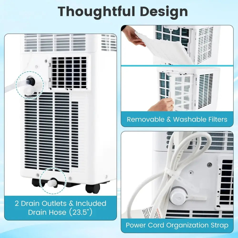 8200/10000 BTU Portable Air Conditioner 3-in-1 Stand up AC Unit with Dehumidifier-8200 BTU Costway