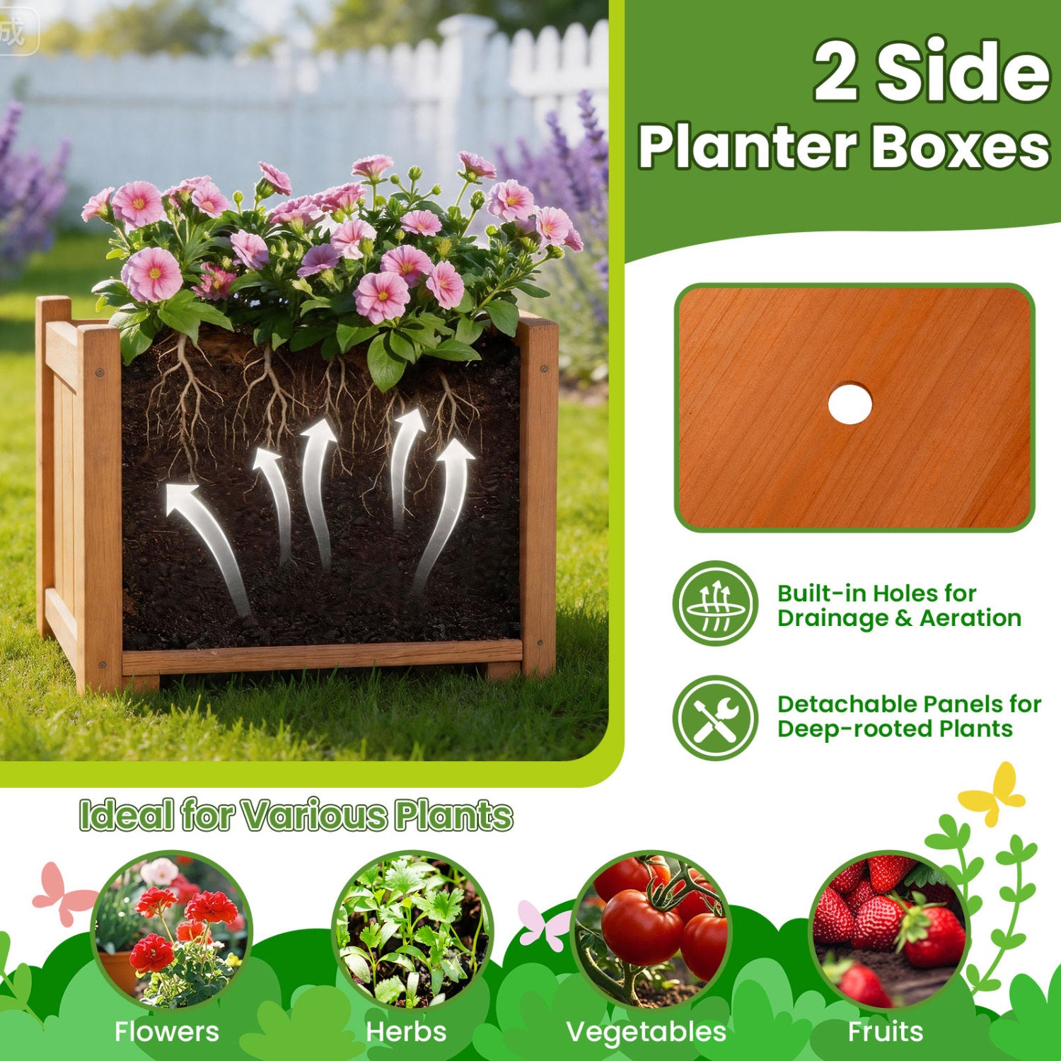 83" Garden Arbor with Gate and 2 Planter Boxes-Yellow