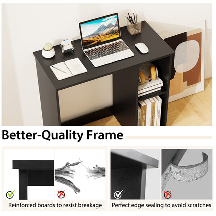 31.5 Inch  Modern Home Office Desk with 2 Compartments-Black