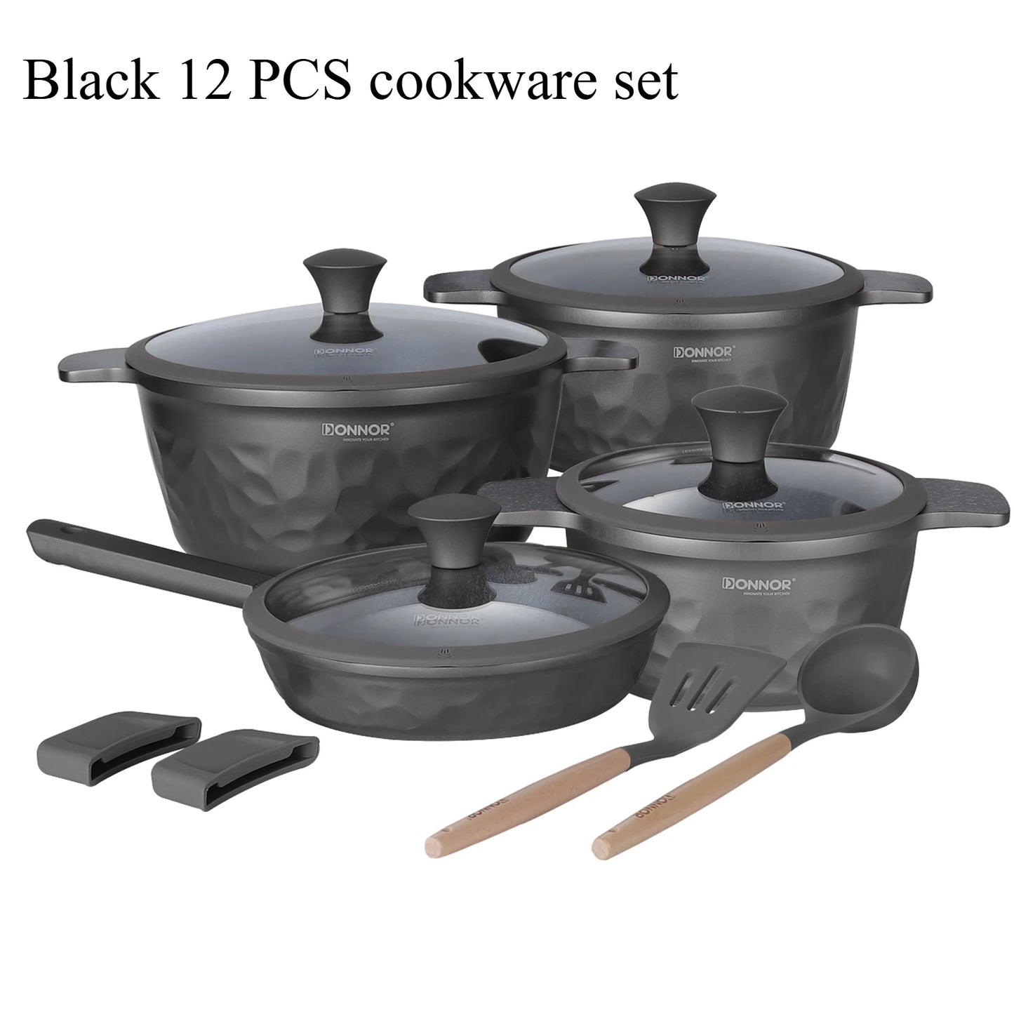 DONNOR 12-Piece Nonstick Pots and Pans Set – Healthy Cookware Set