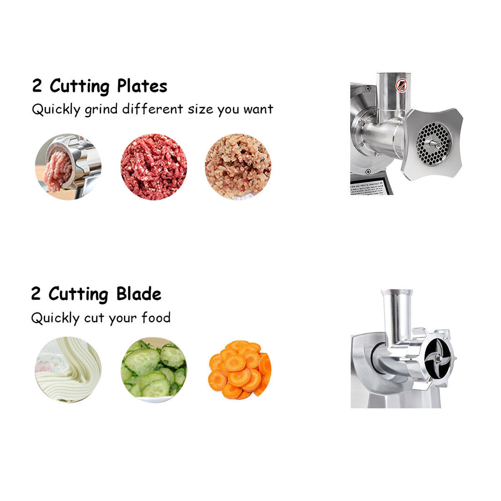 1100W Stainless Steel Heavy Duty #22 Electric Meat Grinder