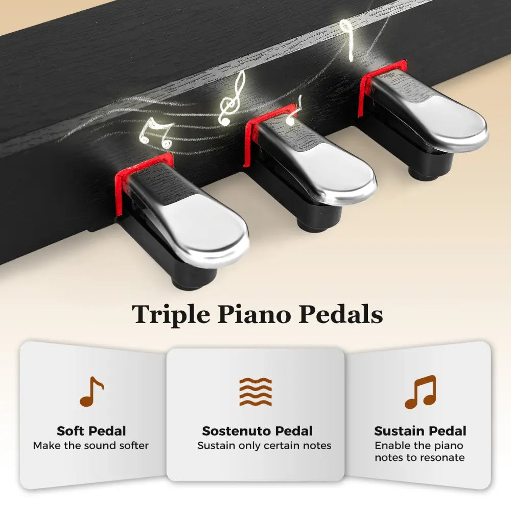 88-Key Hammer Action Weighted Keyboard with Furniture Stand-Black - Black - Pianos & Keyboards