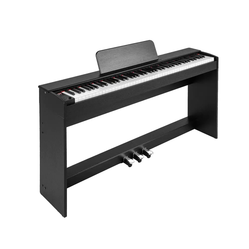 88-Key Hammer Action Weighted Keyboard with Furniture Stand-Black - Black - Pianos & Keyboards