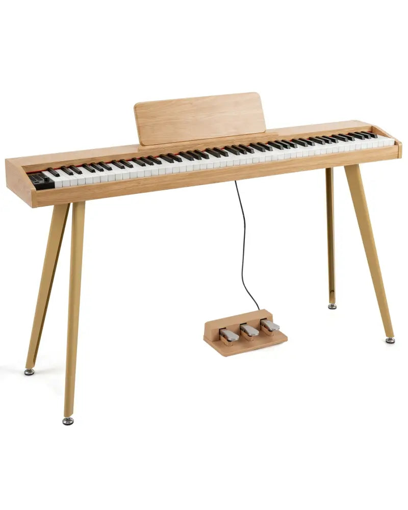 88-Key Semi-Weighted Digital Piano with 3 Pedal Unit and 80 Demos-Natural - Natural - Pianos & Keyboards