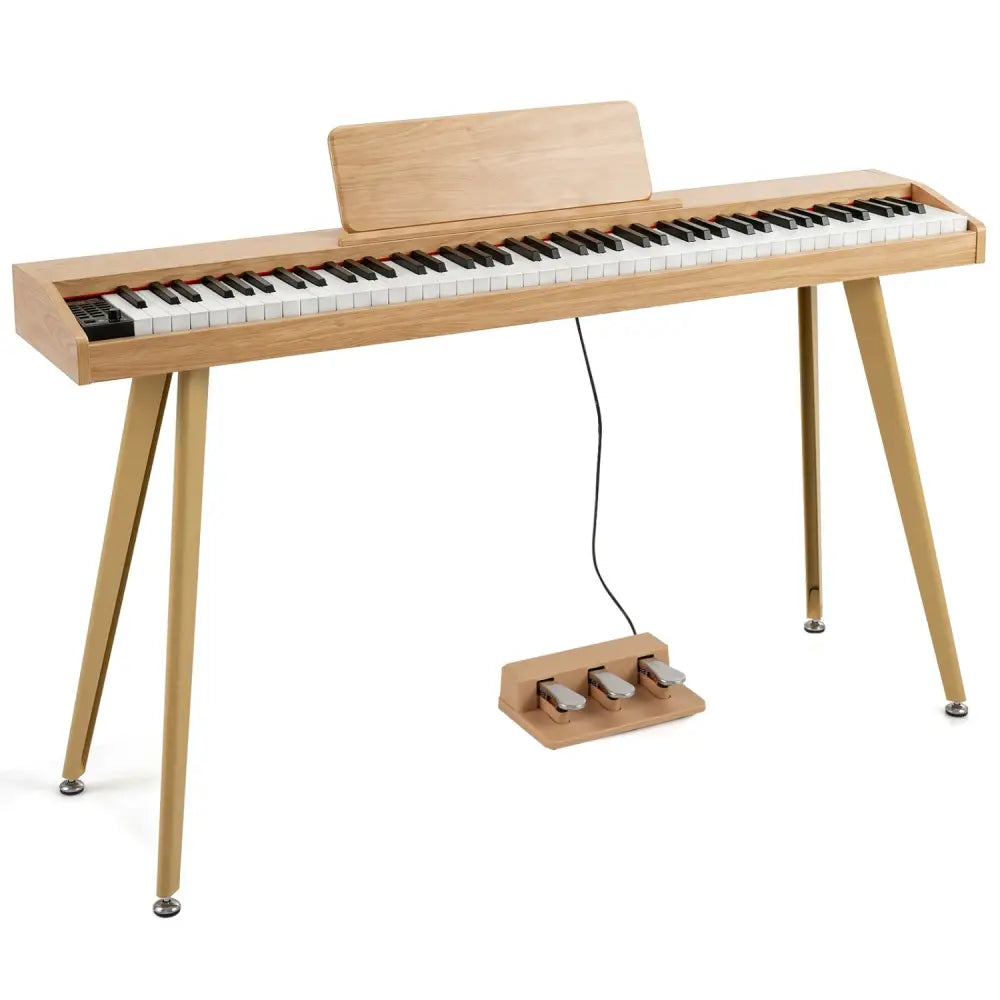 88-Key Semi-Weighted Digital Piano with 3 Pedal Unit and 80 Demos-Natural - Natural - Pianos & Keyboards