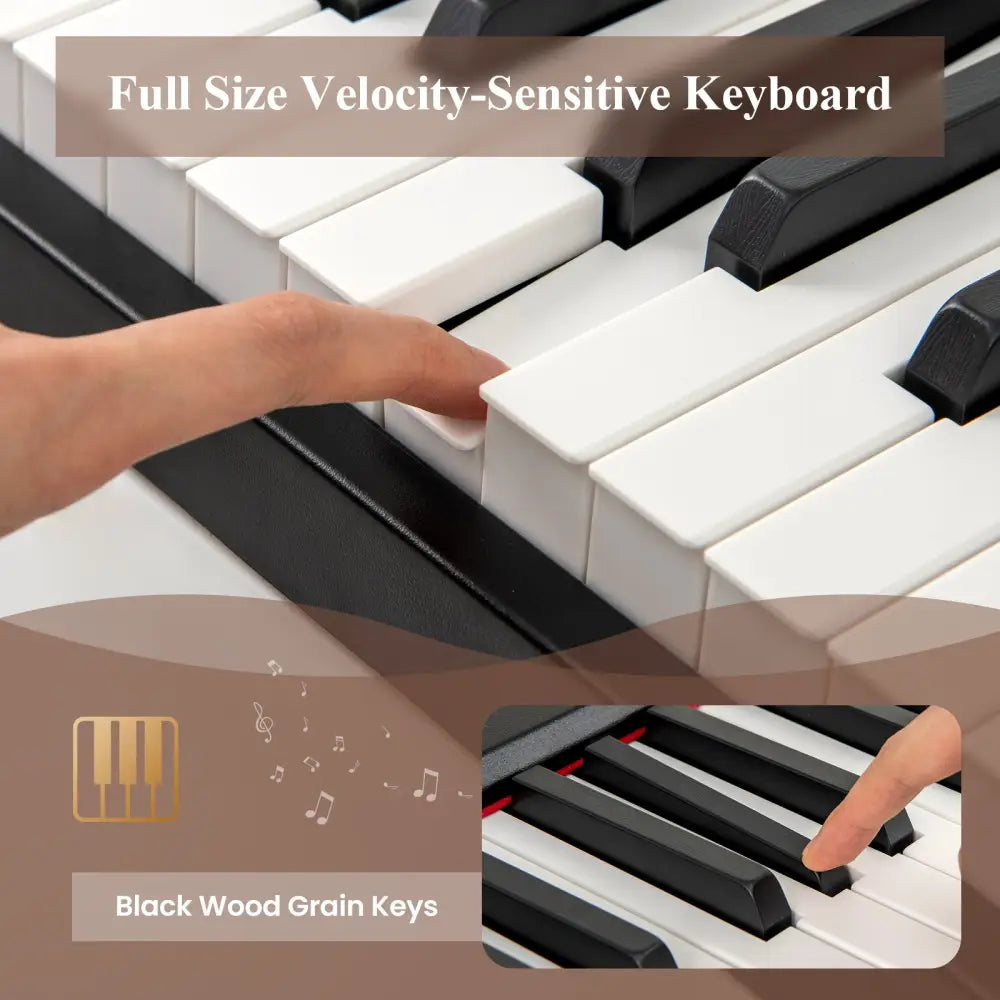 88 Keys Velocity-Sensitive Piano Keyboard with French DREAM Audio Source-Black - Black - Pianos & Keyboards